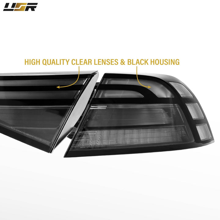 2024 2025 2026 Honda Accord 4D Sedan Black Housing All Clear Lens Full LED 3PC Tail Lights
