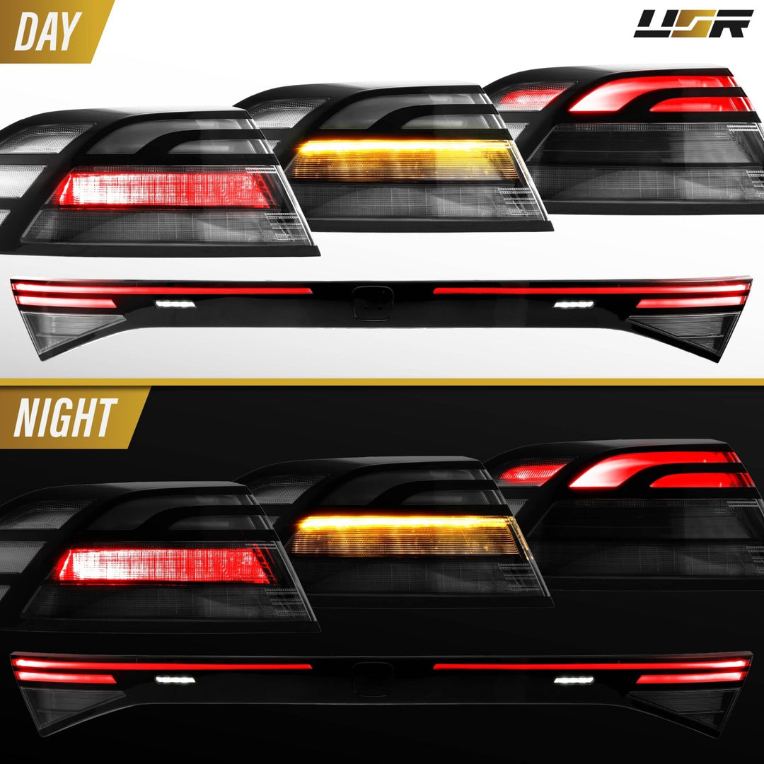 2024 2025 2026 Honda Accord 4D Sedan Black Housing All Clear Lens Full LED 3PC Tail Lights
