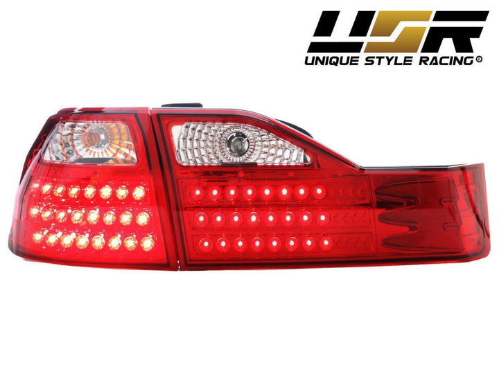 1998 - 2000 Honda Accord 4 Door Sedan JDM Style Red/Clear LED Tail Lights