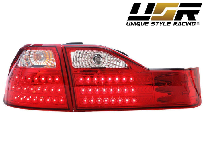 1998 - 2000 Honda Accord 4 Door Sedan JDM Style Red/Clear LED Tail Lights