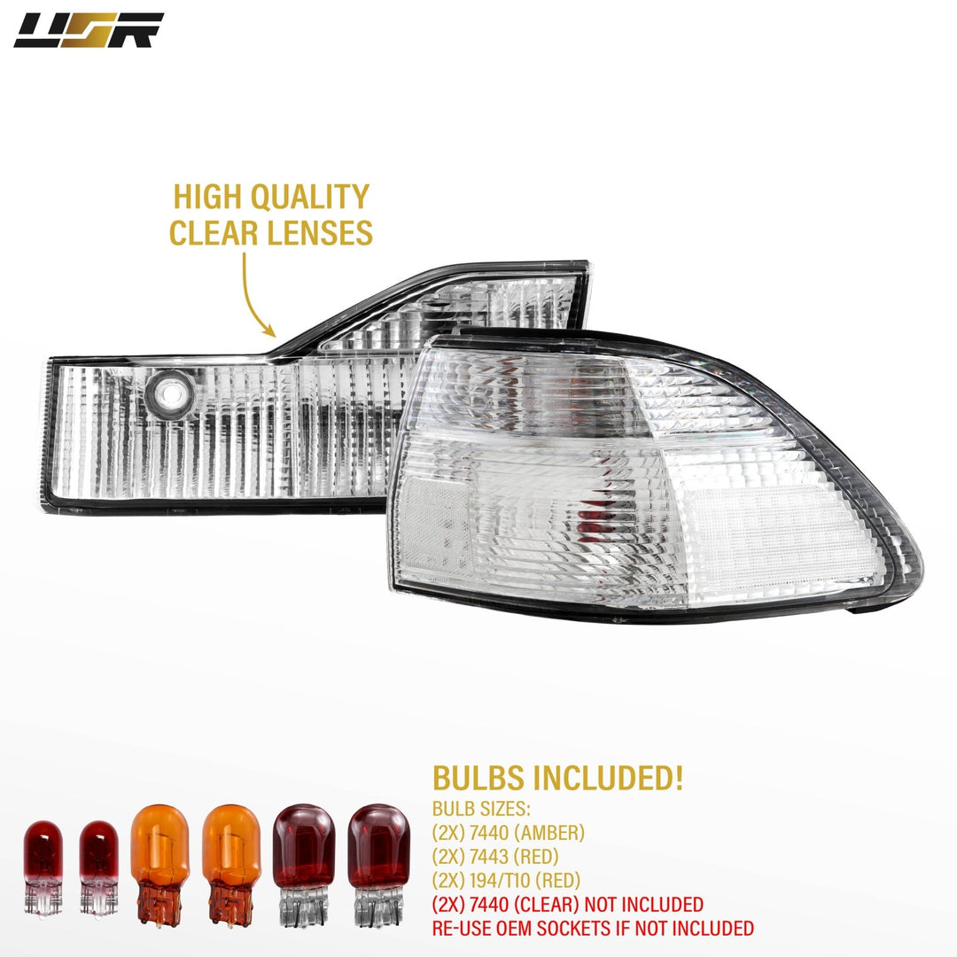 1998-2000 Honda Accord 4D Sedan All Clear Lens 4PC Tail Lights