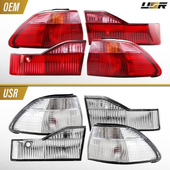 1998-2000 Honda Accord 4D Sedan All Clear Lens 4PC Tail Lights