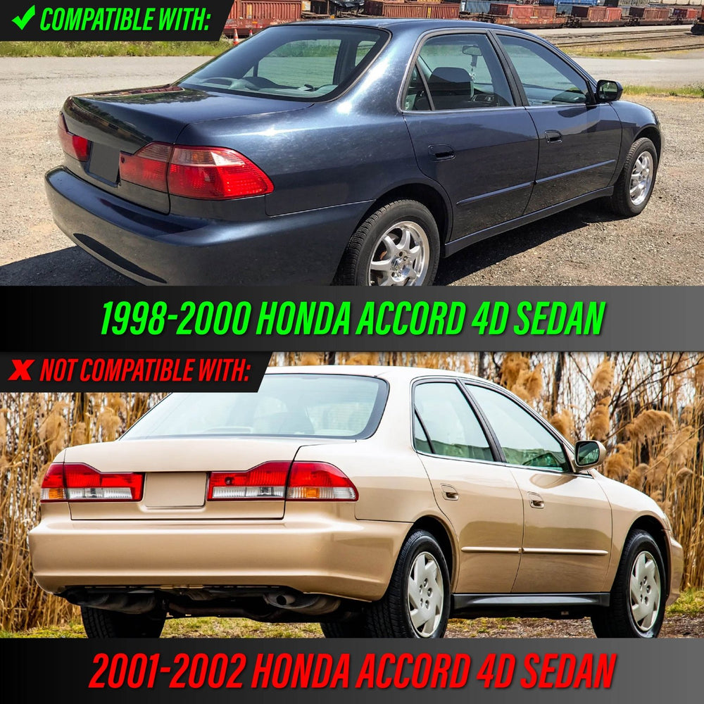 1998-2000 Honda Accord 4D Sedan All Clear Lens 4PC Tail Lights