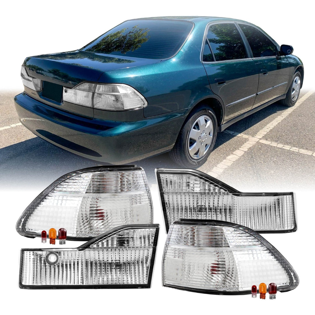 1998-2000 Honda Accord 4D Sedan All Clear Lens 4PC Tail Lights
