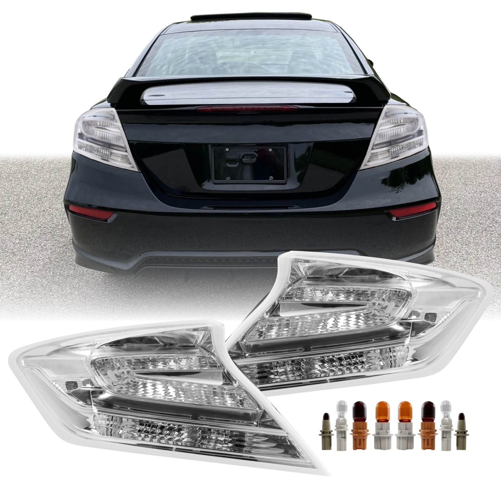 2014-2015 Honda Civic 2 Door Coupe & SI All Clear Lens Tail Lights ...
