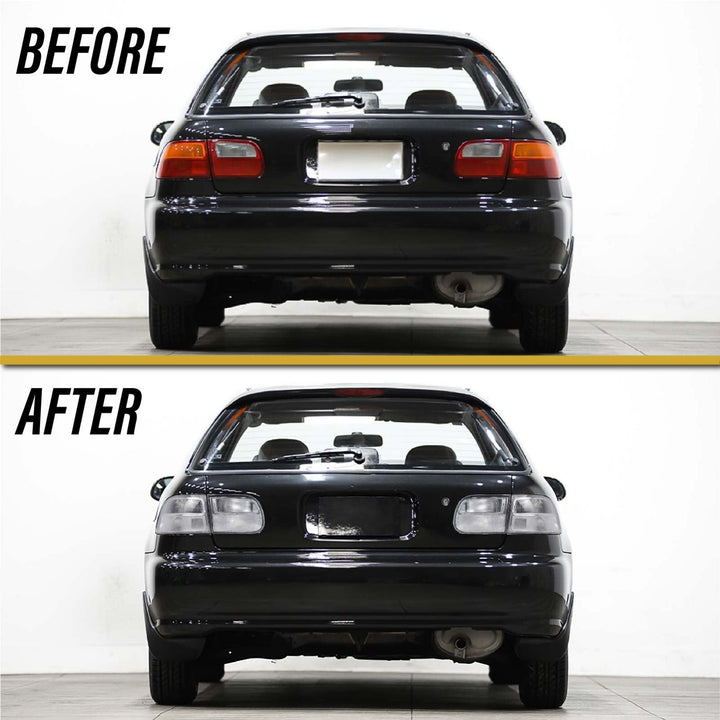 1992 - 1995 Honda Civic 3D Hatch EG SiR JDM Style All Clear Lens 4 Piece Tail Light