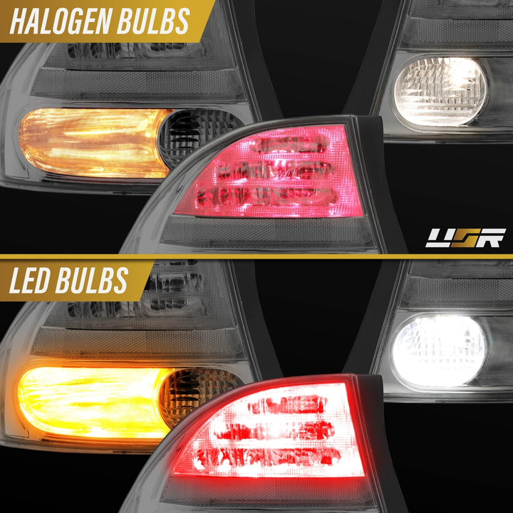 2006 - 2011 Honda Civic 4D Sedan Euro Spec 4PC All Clear Tail Lights

#light-source_led