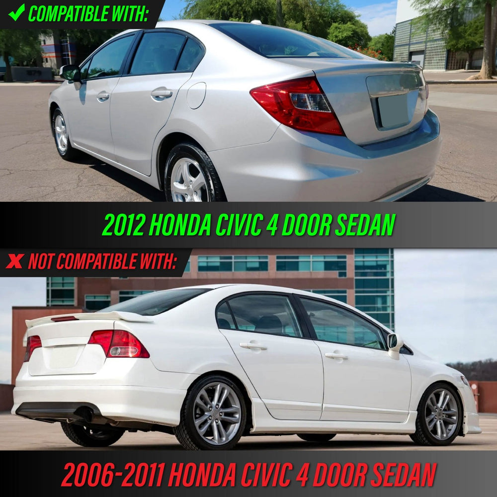 2012 Honda Civic 4D Sedan All Clear Lens Tail Lights