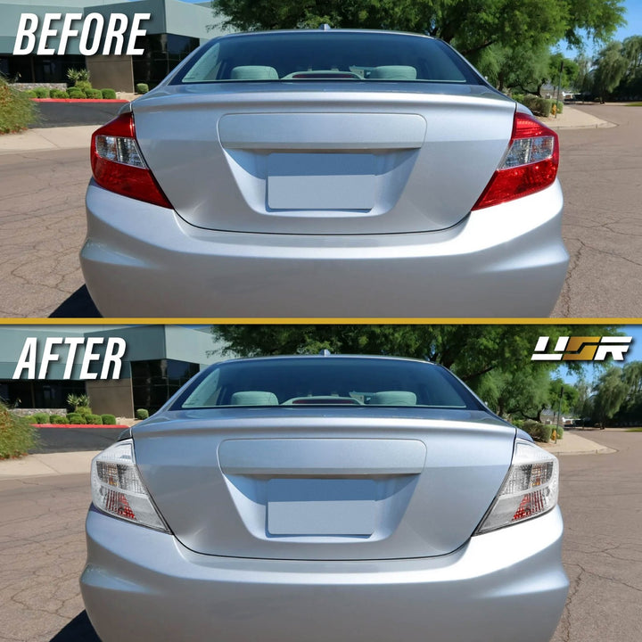 2012 Honda Civic 4D Sedan All Clear Lens Tail Lights