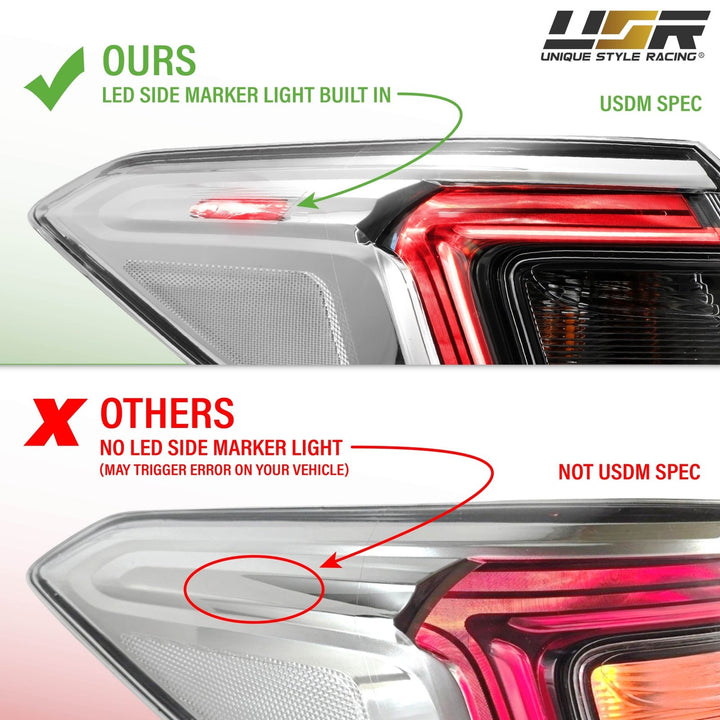 2022 - 2025 Honda Civic 4D Sedan OE Style Black Housing All Clear Lens With Built In Red LED Bars 4PC Tail Lights

#light-source_incandescent