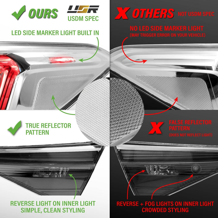 2022 - 2025 Honda Civic 4D Sedan OE Style Black Housing All Clear Lens With Built In Red LED Bars 4PC Tail Lights

#light-source_led