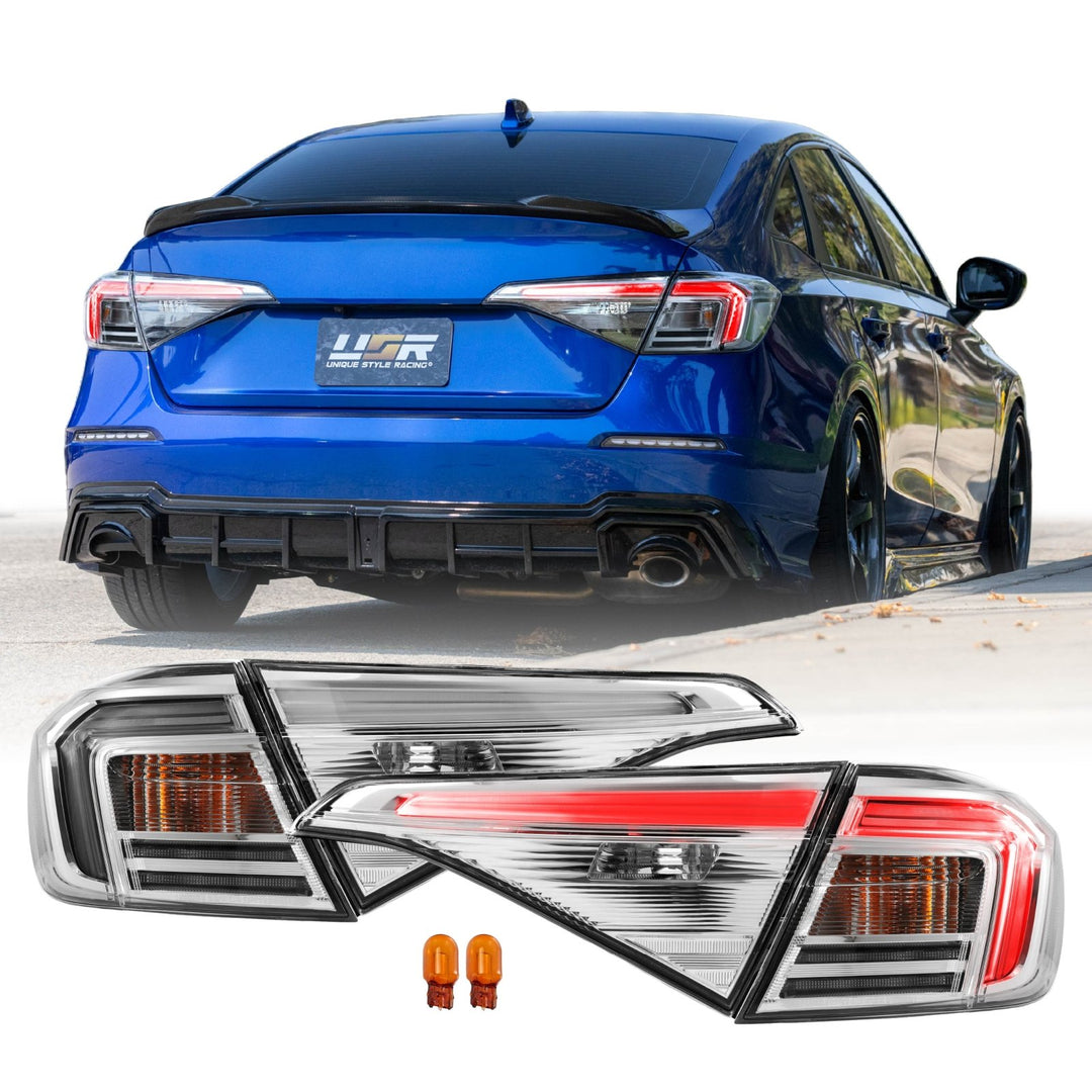 2022-2026 Honda Civic 4D Sedan All Clear Lens LED 4PC Tail Lights