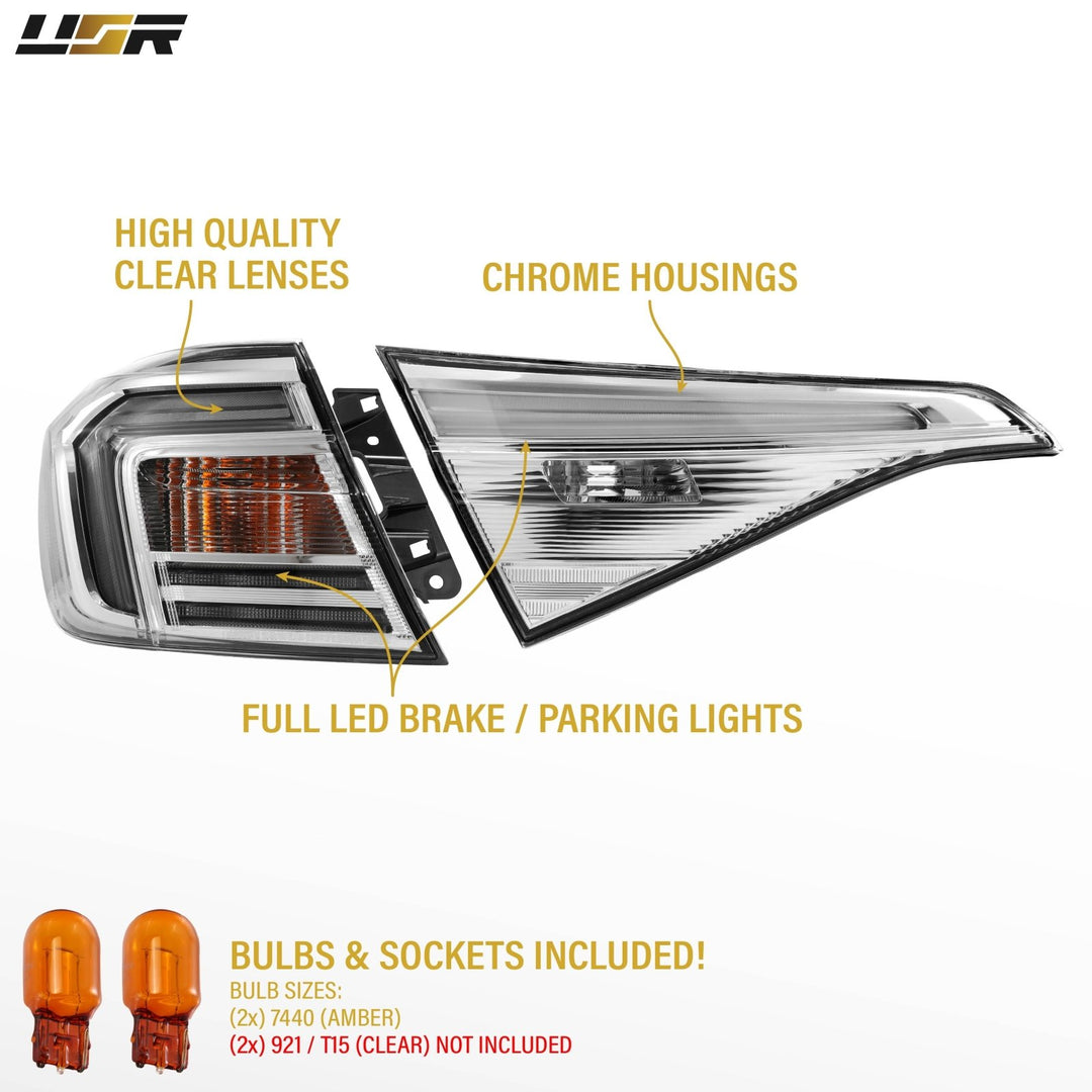 2022-2026 Honda Civic 4D Sedan All Clear Lens LED 4PC Tail Lights