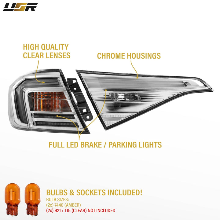 2022-2026 Honda Civic 4D Sedan All Clear Lens LED 4PC Tail Lights
