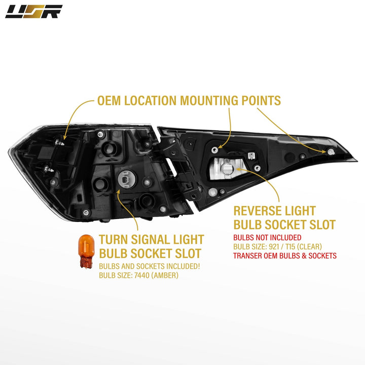 2022-2026 Honda Civic 4D Sedan All Clear Lens LED 4PC Tail Lights