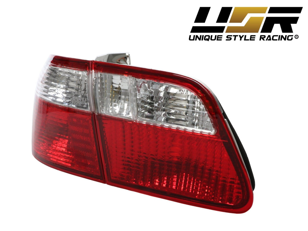 1999 - 2000 Honda Civic 4D Sedan EK JDM Style 4PC Red/Clear Lens Tail Light