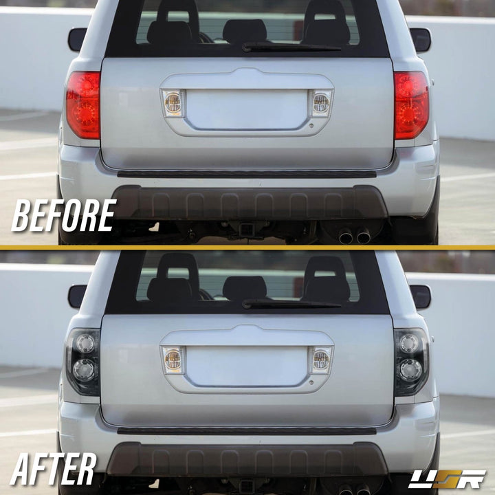 2003 - 2008 Honda Pilot Black Housing All Clear Lens Tail Lights