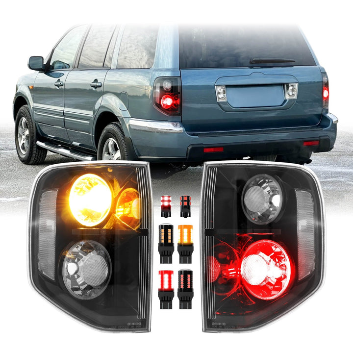 2003 2004 2005 2006 2007 2008 Honda Pilot Black Housing All Clear Lens Tail Lights

#light-source_led