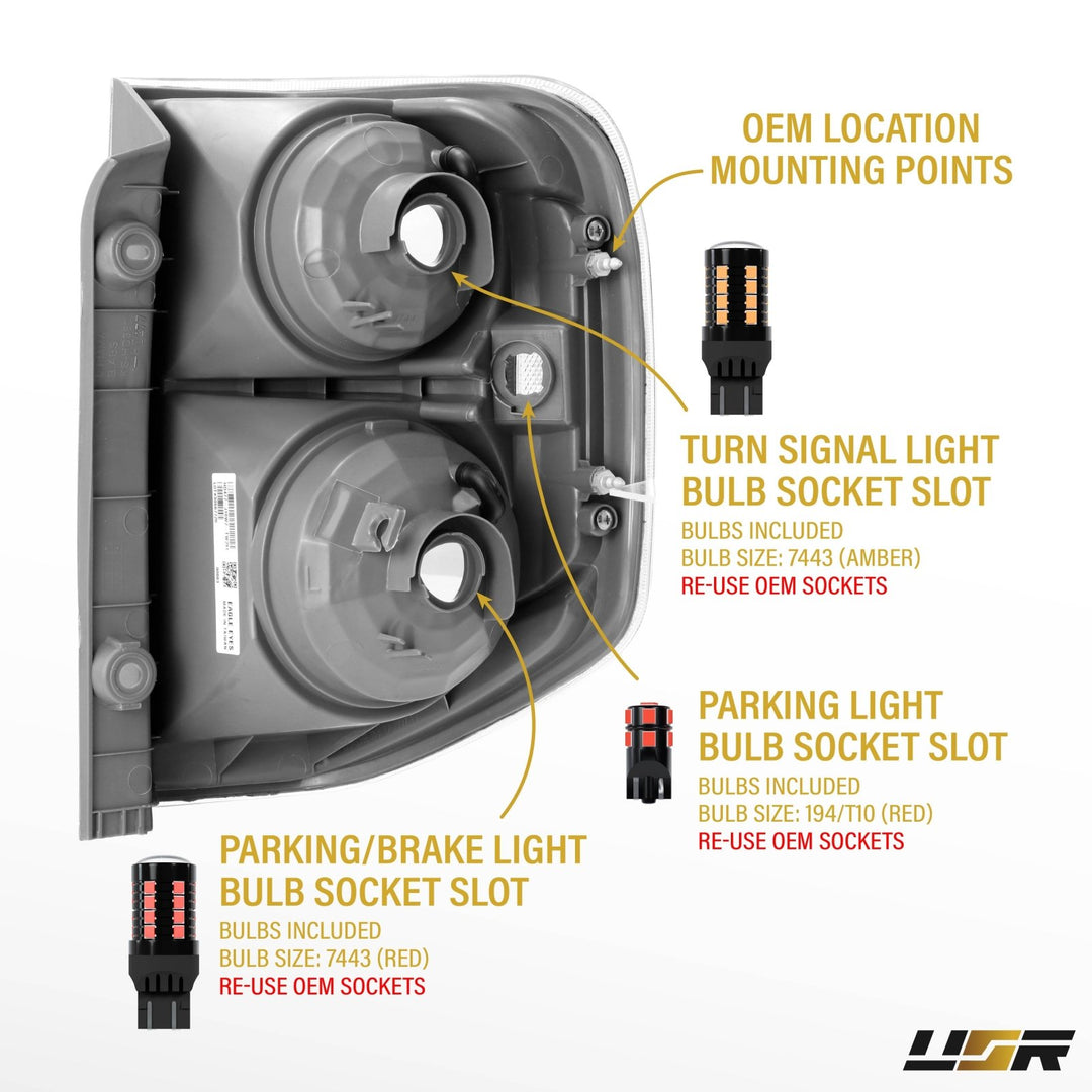 2003 2004 2005 2006 2007 2008 Honda Pilot Black Housing All Clear Lens Tail Lights

#light-source_led