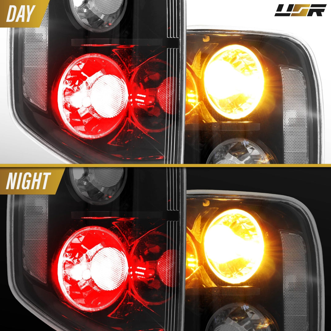 2003 2004 2005 2006 2007 2008 Honda Pilot Black Housing All Clear Lens Tail Lights

#light-source_led