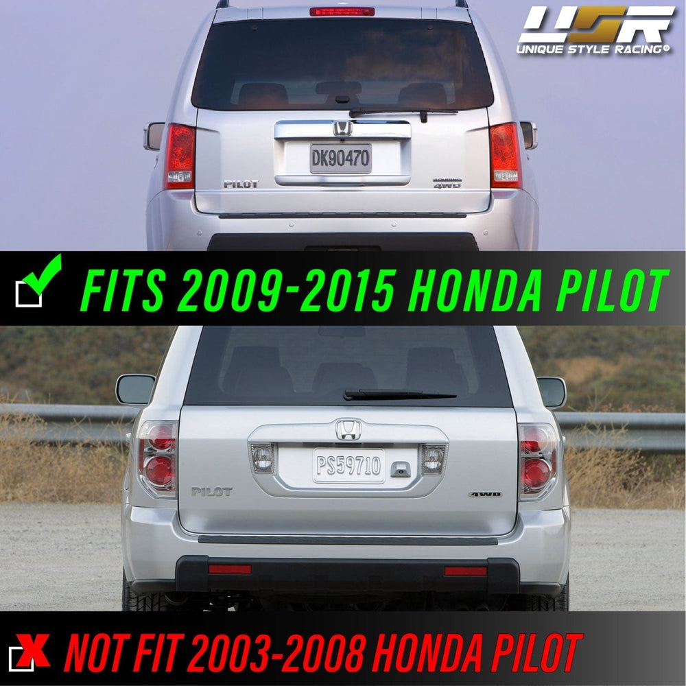2009 - 2015 Honda Pilot Light Smoke Lens Black Chrome Housing Tail Light