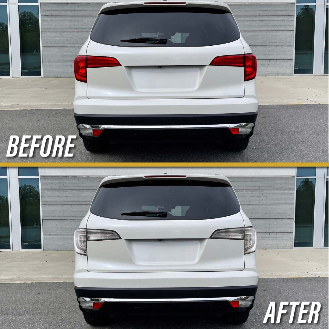 2016 - 2018 Honda Pilot 3rd GEN SUV All Clear Lens LED 4 Piece Tail Lights