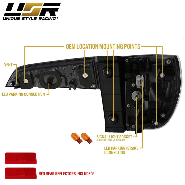 2016 - 2018 Honda Pilot 3rd GEN SUV All Clear Lens LED 4 Piece Tail Lights