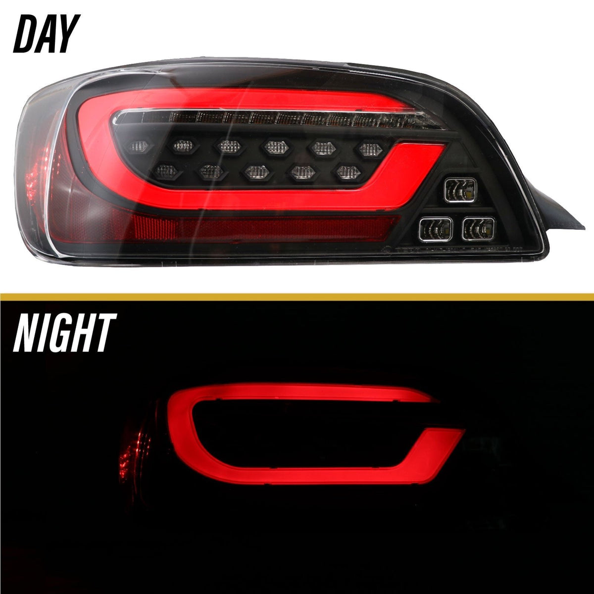 2000-2009 Honda S2000- AP1/AP2 Black/Clear or Black Chrome/Smoke Rear ...