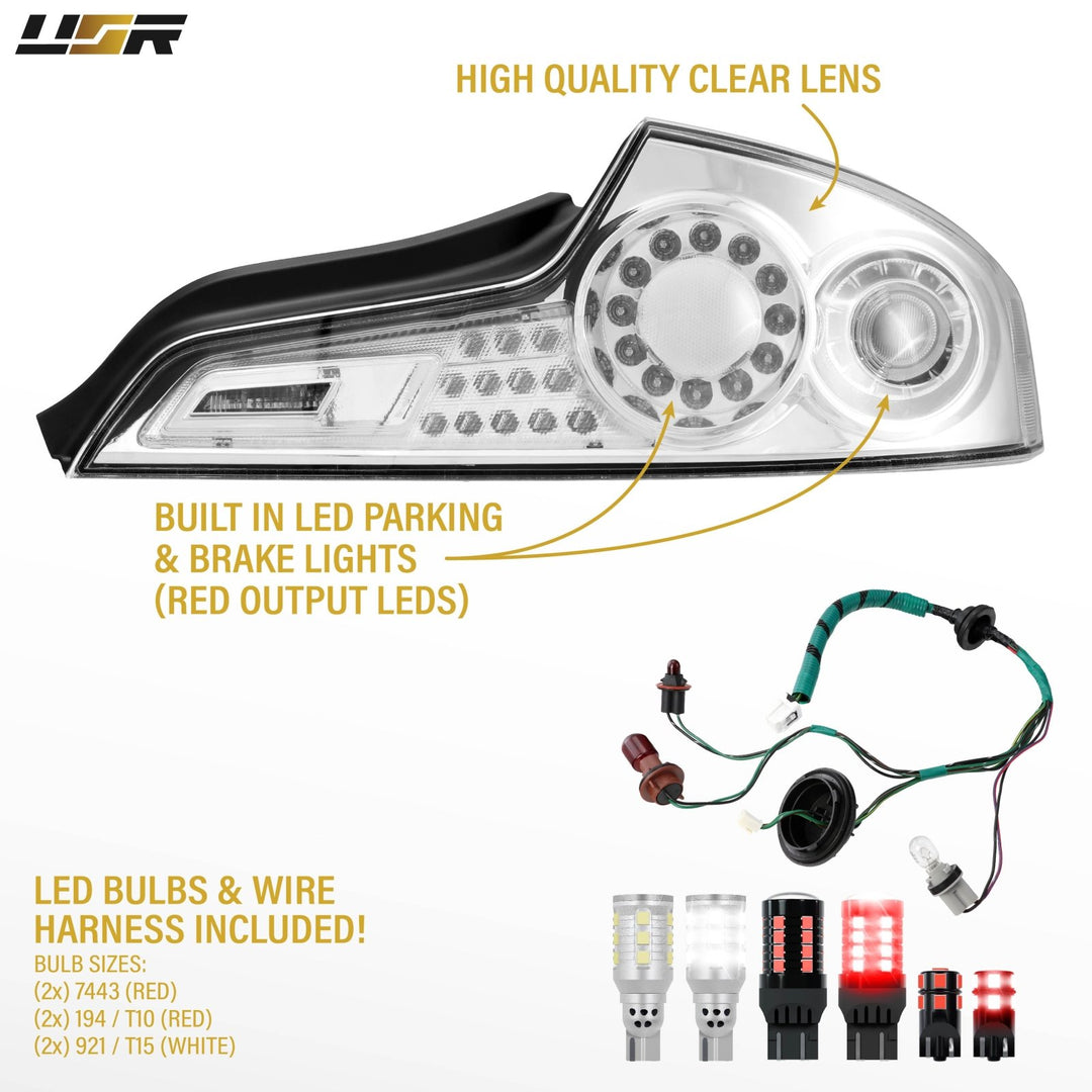 2006 - 2007 Infiniti G35 2 Door Coupe All Clear Lens LED Tail Lights

#light-source_led