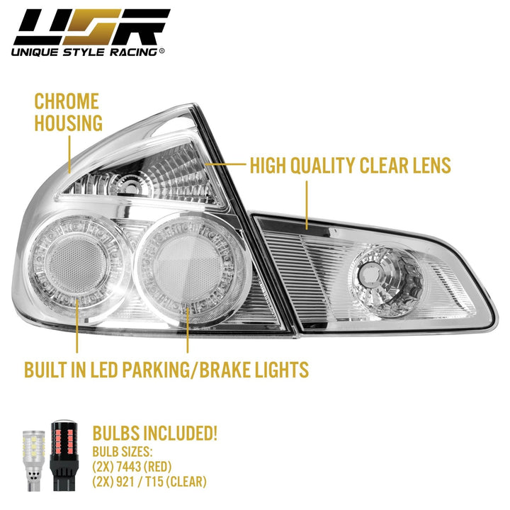 2003 - 2006 Infiniti G35 4 Door Sedan All Clear Lens 4 Piece Tail Lights