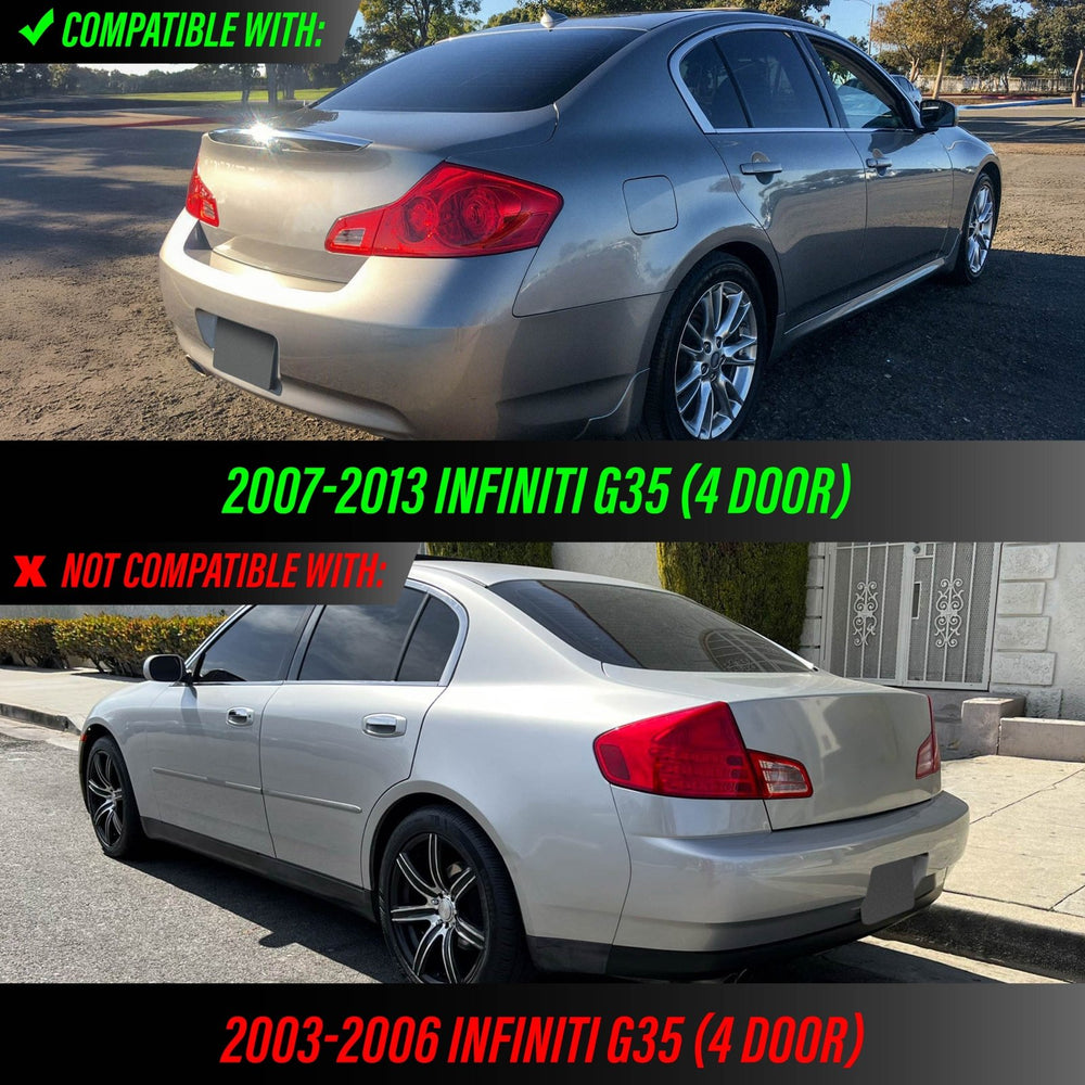 2007 - 2013 Infiniti G35 4D, 2009 - 2013 G37 4D & 2015 Q40 4D Sedan All Clear Lens LED Tail Lights