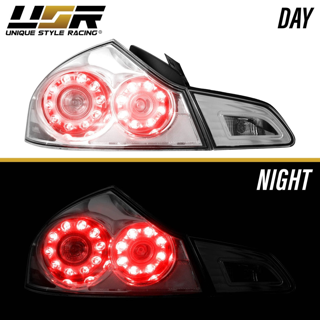 2007 - 2013 Infiniti G35 4D, 2009 - 2013 G37 4D & 2015 Q40 4D Sedan All Clear Lens LED Tail Lights