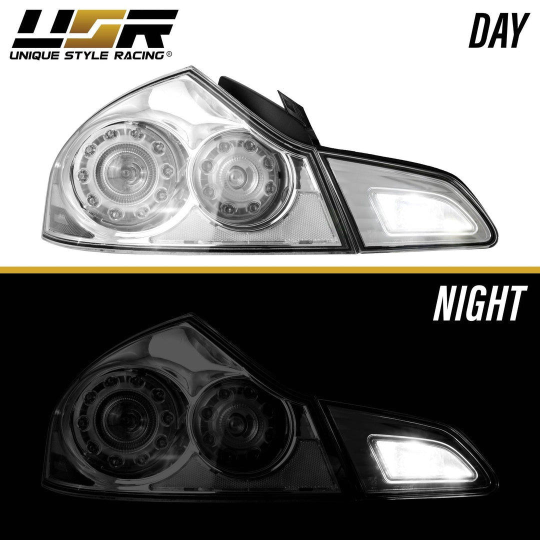 2007 - 2013 Infiniti G35 4D, 2009 - 2013 G37 4D & 2015 Q40 4D Sedan All Clear Lens LED Tail Lights