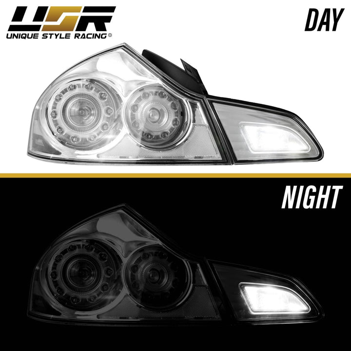 2007 - 2013 Infiniti G35 4D, 2009 - 2013 G37 4D & 2015 Q40 4D Sedan All Clear Lens LED Tail Lights