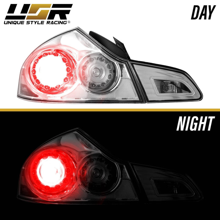 2007 - 2013 Infiniti G35 4D, 2009 - 2013 G37 4D & 2015 Q40 4D Sedan All Clear Lens LED Tail Lights