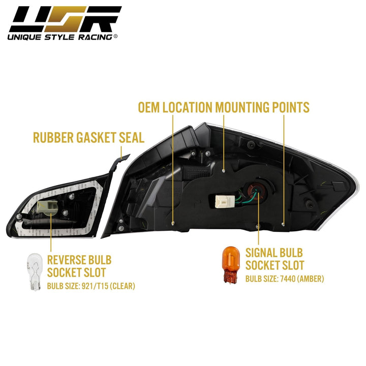 2007 - 2013 Infiniti G35 4D, 2009 - 2013 G37 4D & 2015 Q40 4D Sedan All Clear Lens LED Tail Lights