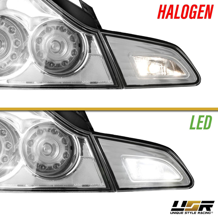 2007 - 2013 Infiniti G35 4D, 2009 - 2013 G37 4D & 2015 Q40 4D Sedan All Clear Lens LED Tail Lights