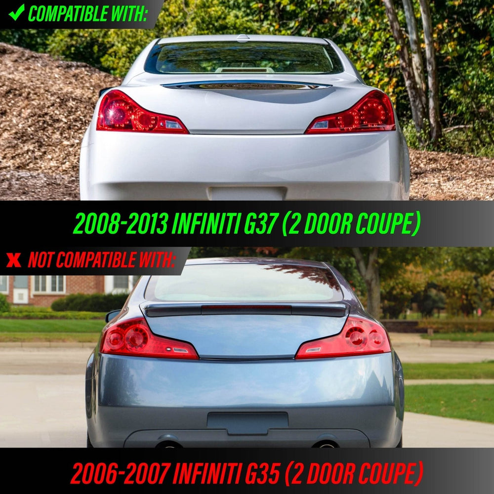2008 - 2013 Infiniti G37 & 2014 - 2015 Infiniti Q60 2 Door Coupe All Clear Lens Tail Lights