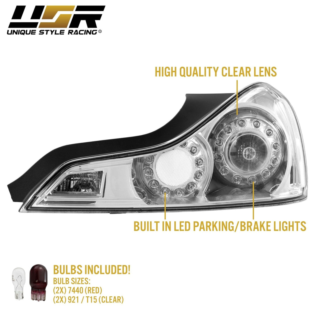 2008 - 2013 Infiniti G37 & 2014 - 2015 Infiniti Q60 2 Door Coupe All Clear Lens Tail Lights