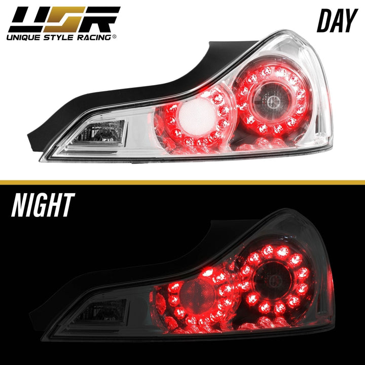 2008 - 2013 Infiniti G37 & 2014 - 2015 Infiniti Q60 2 Door Coupe All Clear Lens Tail Lights