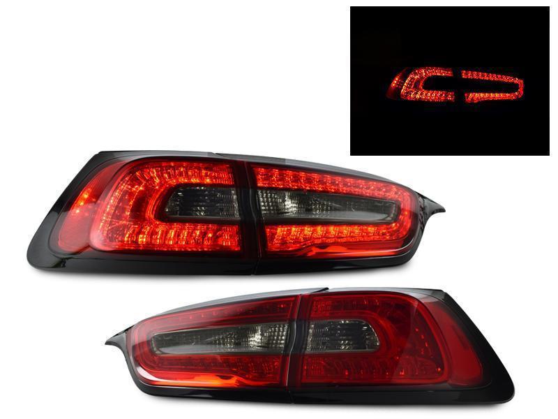 2014 - 2017 Jeep Cherokee KL Red/Smoke Lens Rear 4 Pieces Inner + Outer LED Tail Lights