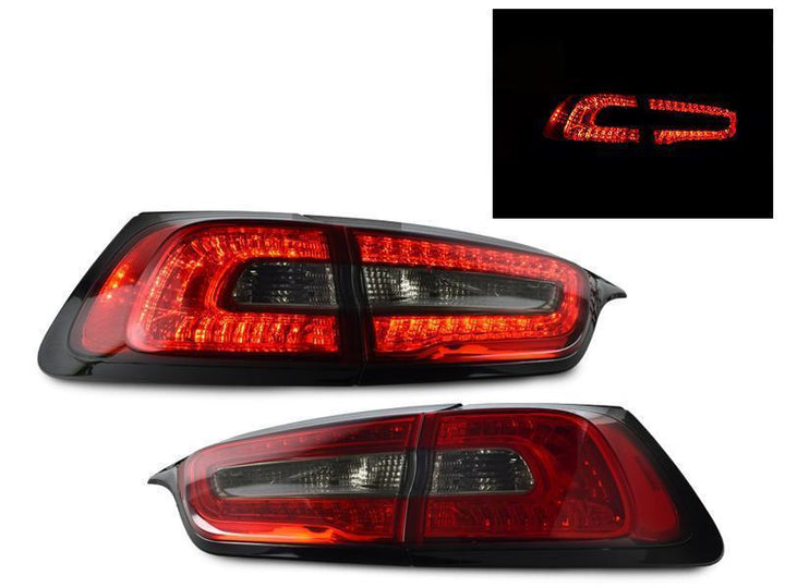 2014 - 2017 Jeep Cherokee KL Red/Smoke Lens Rear 4 Pieces Inner + Outer LED Tail Lights