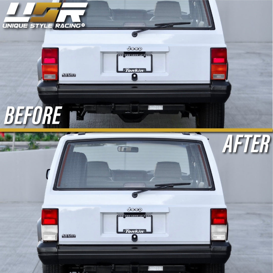 1984 - 1996 Jeep Cherokee XJ Red / Clear Lens Tail Lights