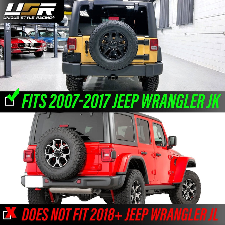 2007 - 2017 Jeep Wrangler JK Clear or Smoke Lens Red LED Tail Lights