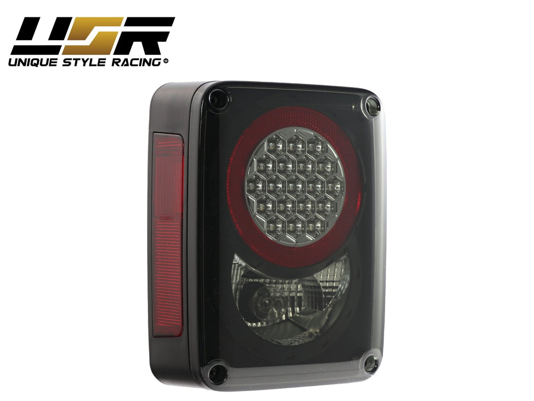 2007 - 2017 Jeep Wrangler JK Clear or Smoke Lens Red LED Tail Lights