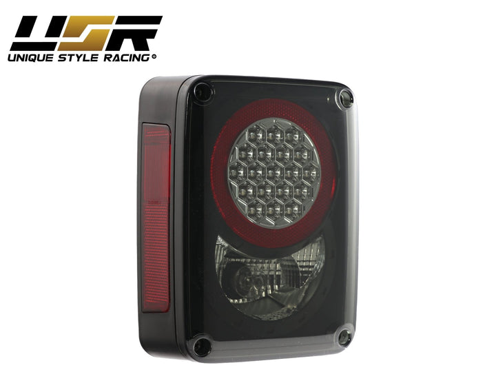2007 - 2017 Jeep Wrangler JK Clear or Smoke Lens Red LED Tail Lights