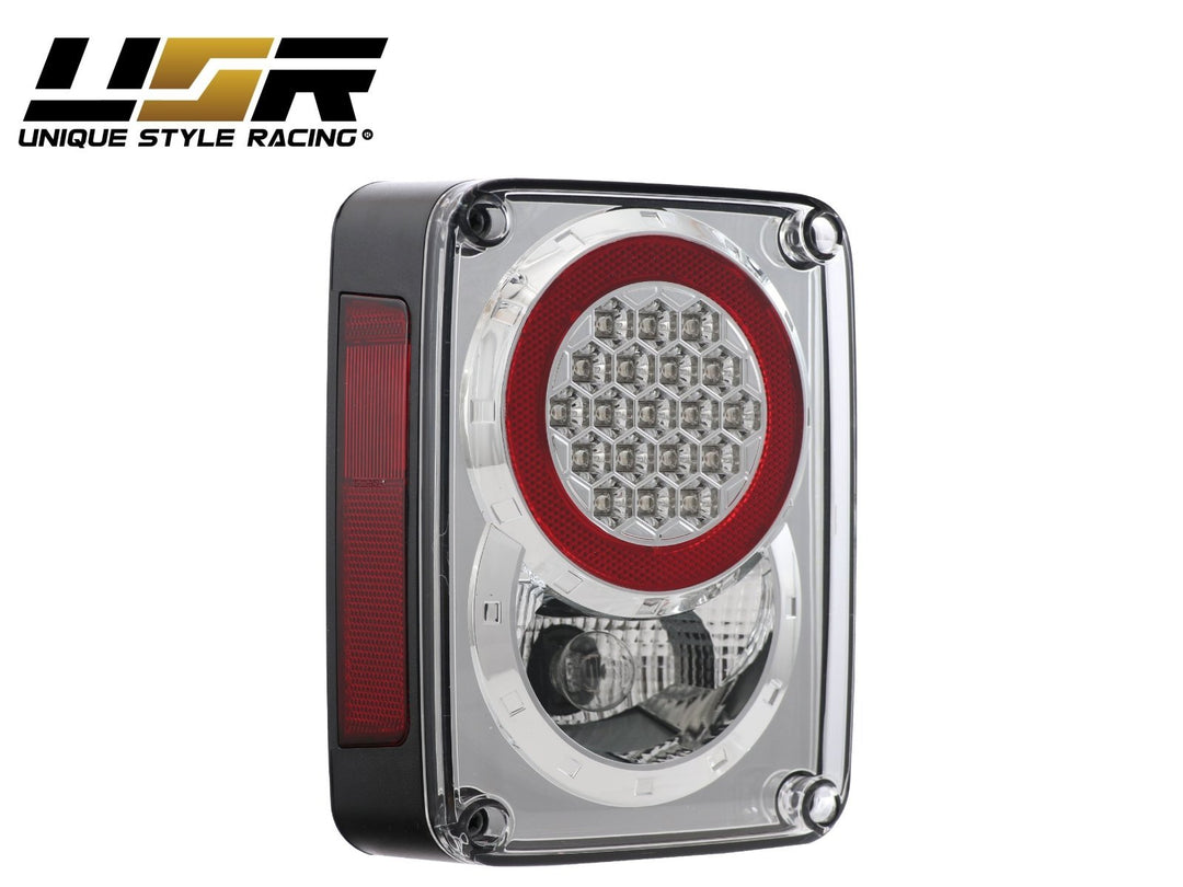 2007 - 2017 Jeep Wrangler JK Clear or Smoke Lens Red LED Tail Lights