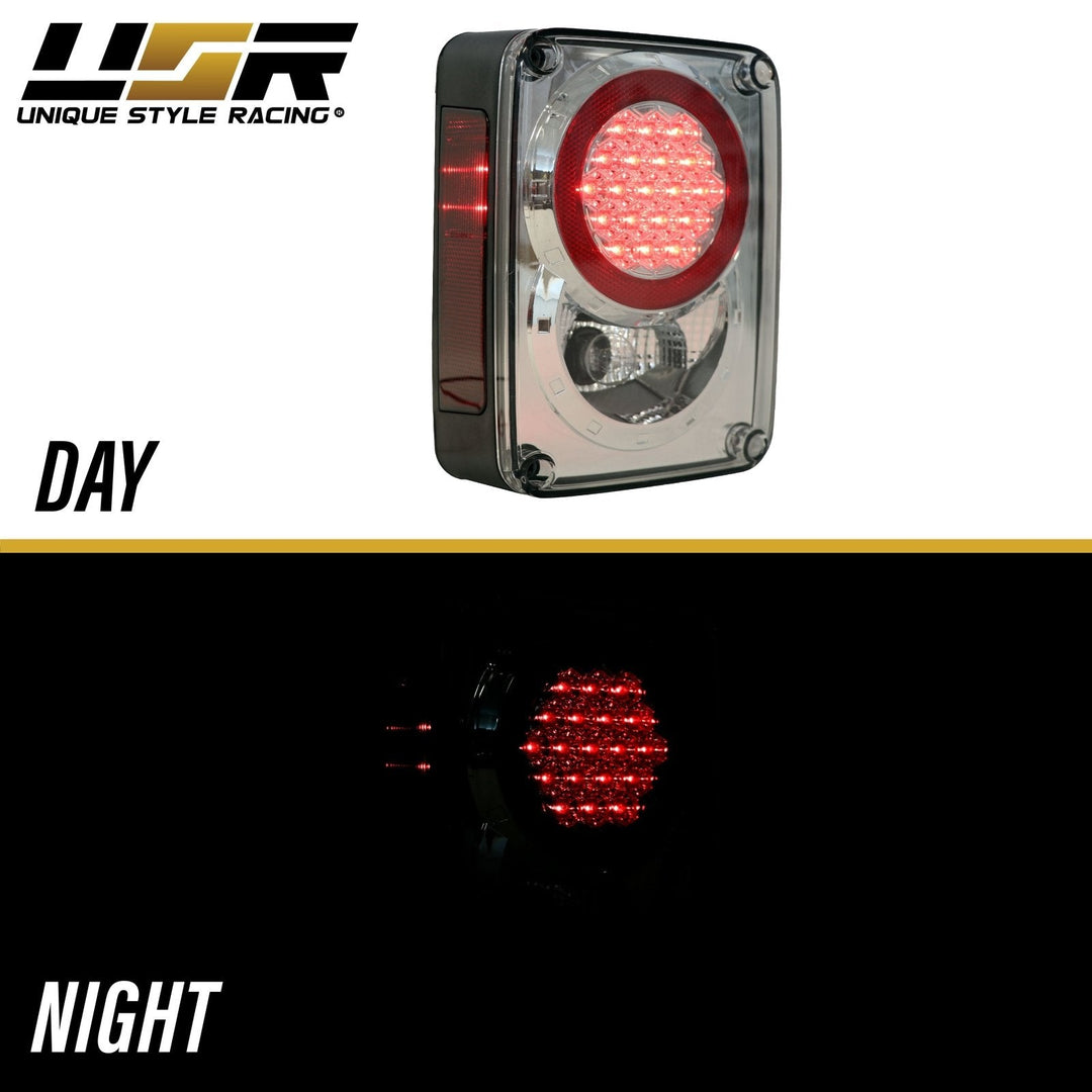 2007 - 2017 Jeep Wrangler JK Clear or Smoke Lens Red LED Tail Lights