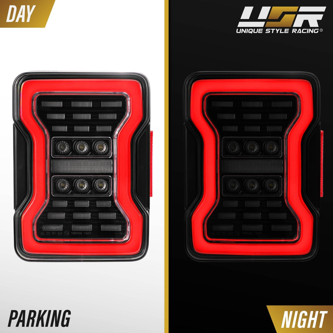 2007 - 2018 Jeep Wrangler 2D & 4D Sport Utility Vehicle Smoke or Clear Lens Full LED Tail Lights