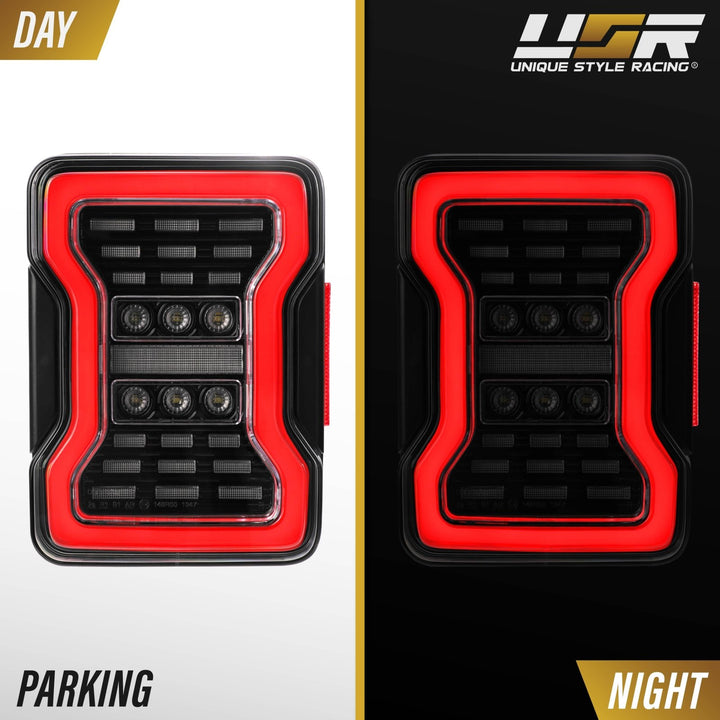 2007 - 2018 Jeep Wrangler 2D & 4D Sport Utility Vehicle Smoke or Clear Lens Full LED Tail Lights